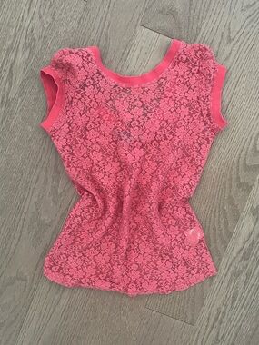 Hot Pink Lace Sleeveless Top